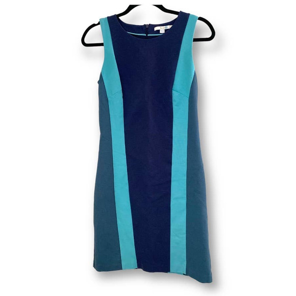 Boden Ponte Knit Color Block Striped Sheath Dress Blue Size 4 - Picture 6 of 12